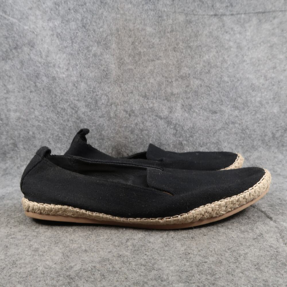 Universal Thread Shoes Womens 9 Flats Slip On Espadrille Black Loafer Casual
